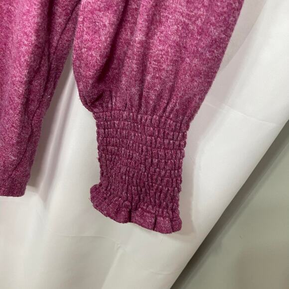 knit blouse sweater mauve pink raspberry women's 1x keyhole soft easy to wear - Picture 3 of 16